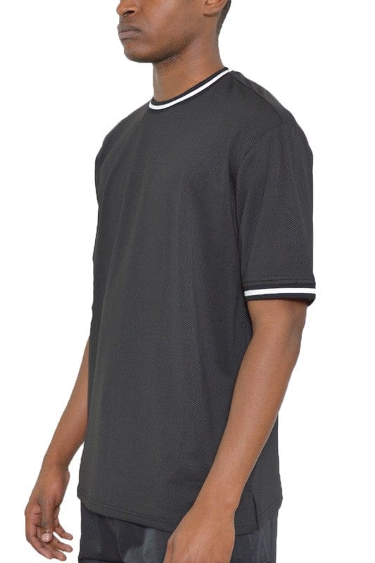 WEIV BLACK / S Micromesh Round Neck Tshirt