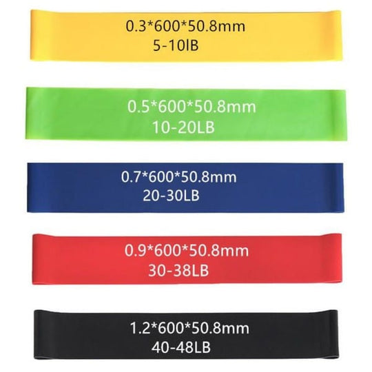 5 Piece Set of Resistance Loop Exercise Body Bands-RuK Pack