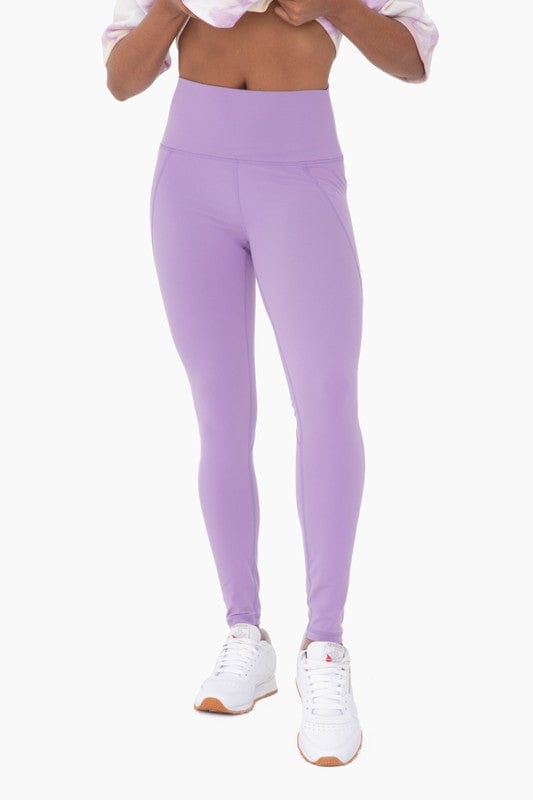 Mono B PURPLE ORCHID / S Tapered Band Essential Solid Highwaist Leggings