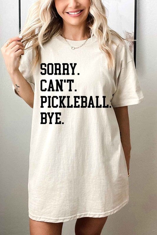 ROSEMEAD LOS ANGELES CO SAND / S/M SORRY CANT PICKLEBALL OVERSIZED GRAPHIC TEE