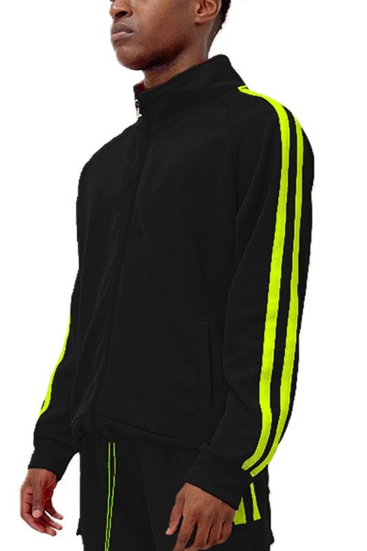 WEIV black lime / S Two Stripe Track Jacket