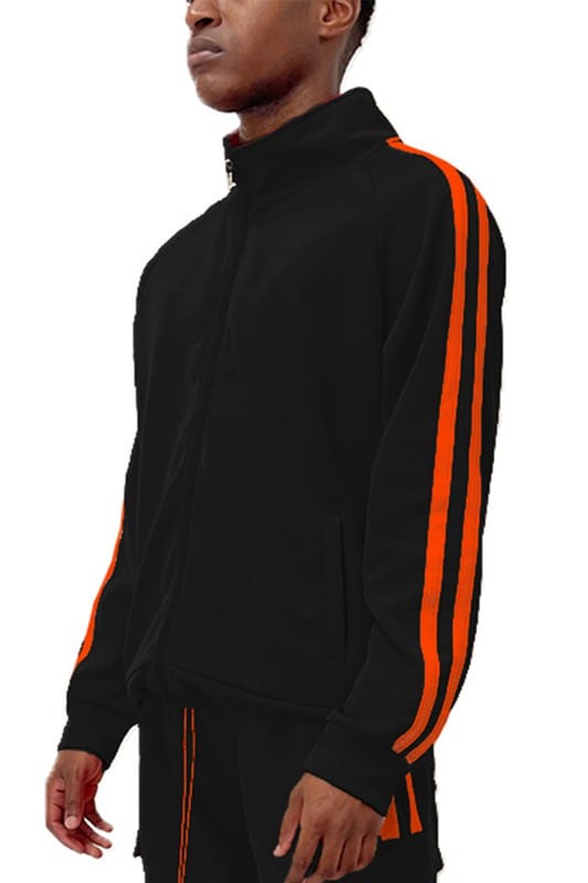 WEIV black orange / S Two Stripe Track Jacket