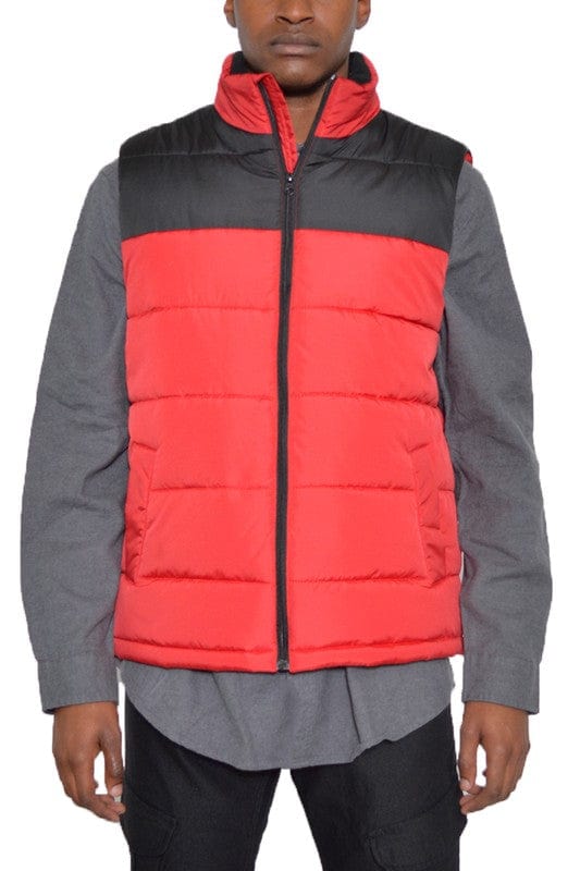 WEIV BLACK RED / 2XL PADDED WINTER TWO TONE VEST