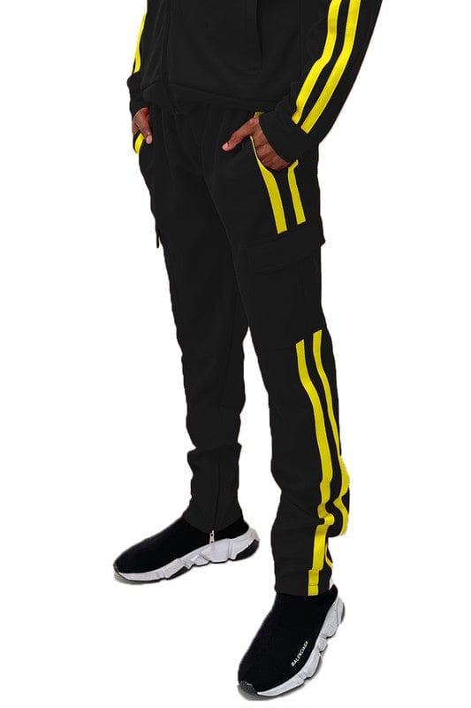 WEIV black yellow / S Two Stripe Cargo Pouch Track Pants
