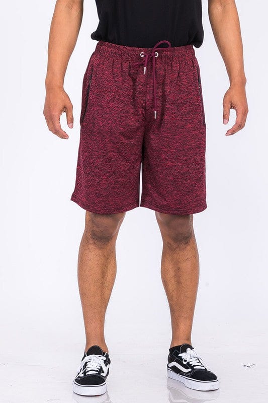 WEIV BURGUNDY / S Weiv Marbled Active Running Shorts