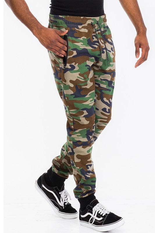 WEIV GREEN CAMO / S Weiv Mens Solid Heathered Jogger