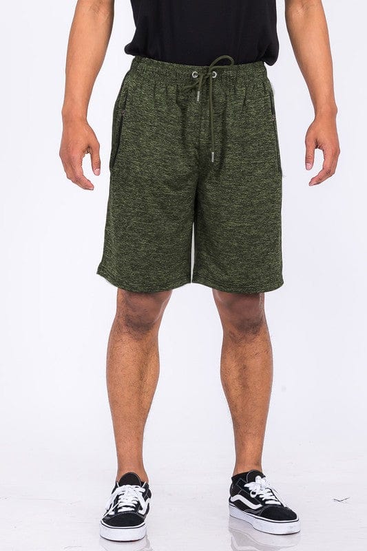 WEIV OLIVE / S Weiv Marbled Active Running Shorts