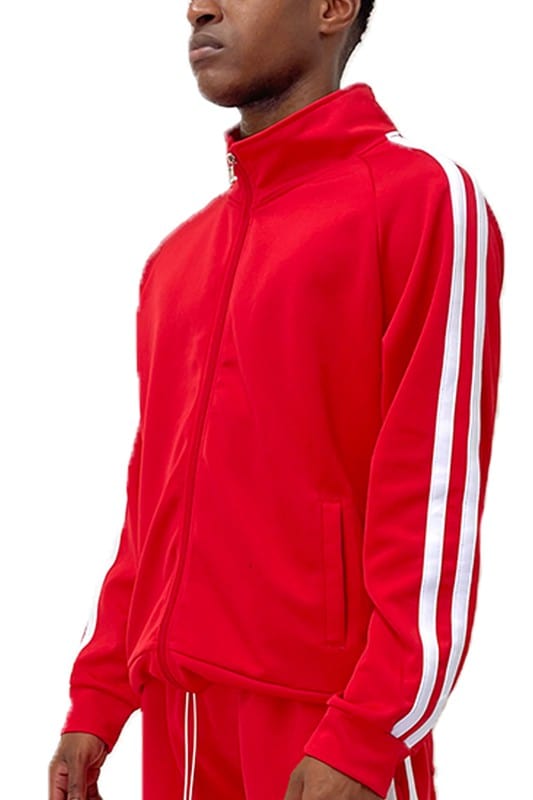 WEIV RED WHITE / S Two Stripe Track Jacket