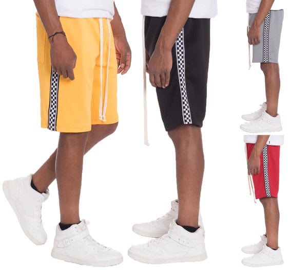 WEIV Weiv Mens Checkered Stripe Track Shorts