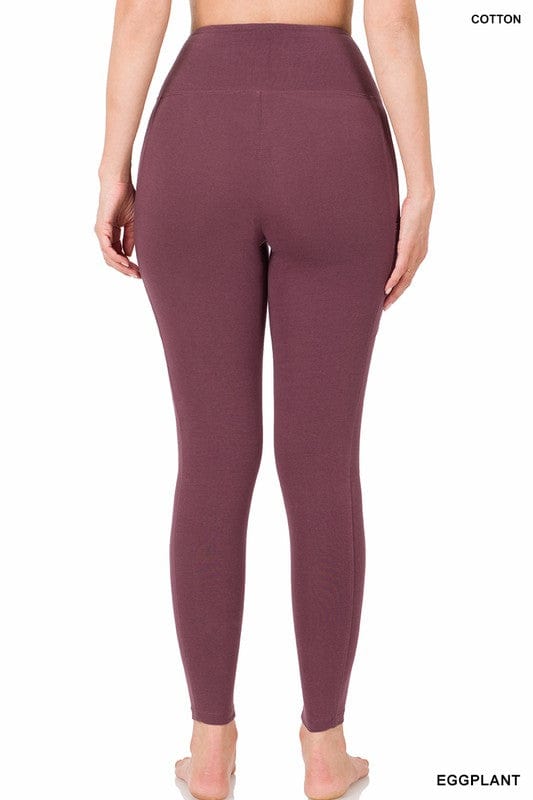 zenana better cotton wide waistband pocket leggings 44372700004639